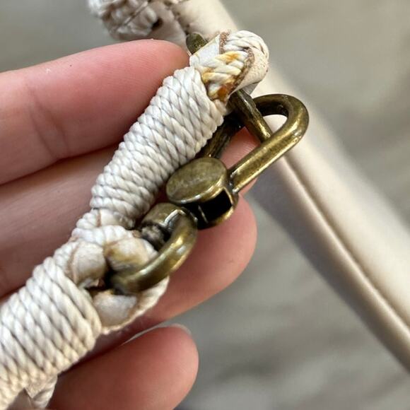 The Sak Cream White Leather Crochet Trim Wristlet Wallet 8.5x5.5 - Picture 4 of 9